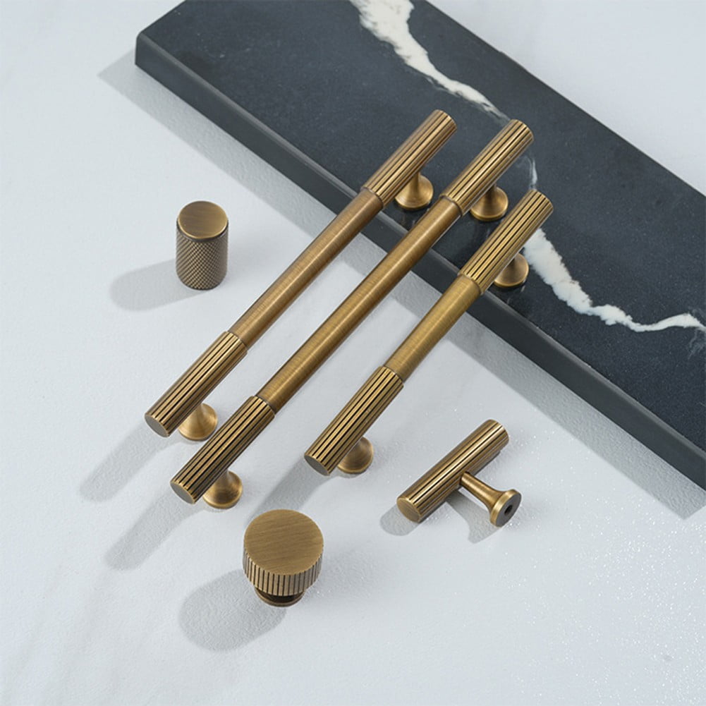 yaaqii Brass Handle Exposed Antique Brass Furniture Handle Drawer Cabinet Door Handle