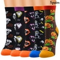 thumbnail image 2 of Halloween Socks Fashion Colorful 5 Pairs Fancy Crew Socks Casual Socks for Woman, 2 of 10