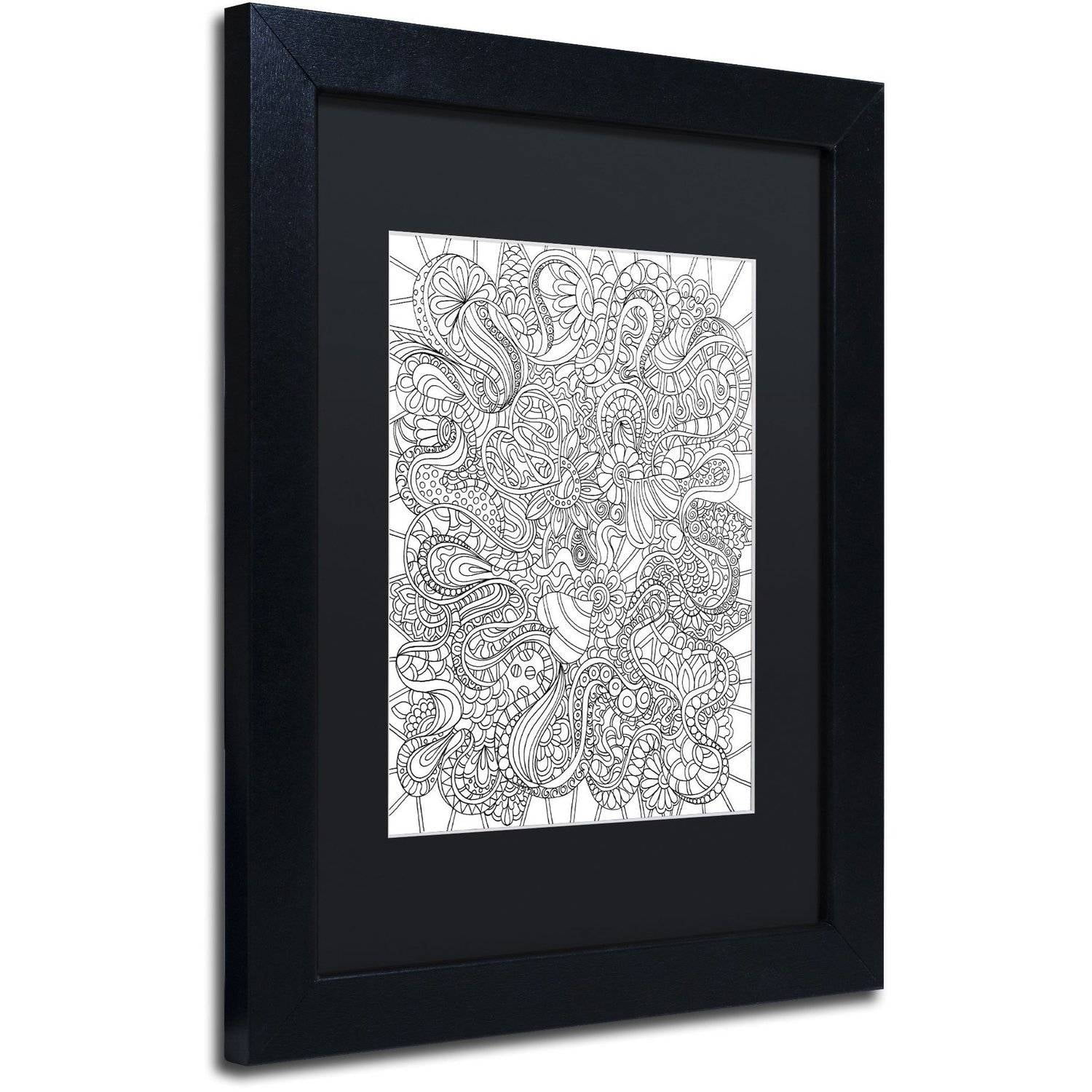 Trademark Fine Art "Mixed Coloring Book 44" Canvas Art by Kathy G. Ahrens, Black Matte, Black Frame