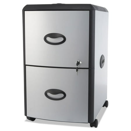 Two-Drawer Mobile Filing Cabinet, Metal Siding, 19w X 15d X 23h,