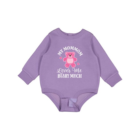 Inktastic Mommom Loves Me Girls Bear Baby Fleece Bodysuit