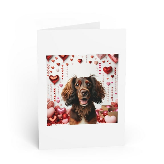 DistinctInk Greeting Card / Note Card - Valentine's Day Boykin Spaniel - PACK of 1