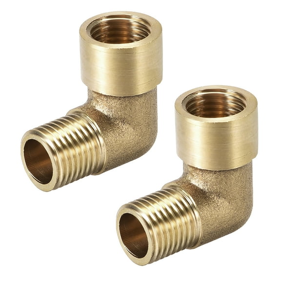 Brass Pipe Fitting,90 Degree Elbow,1/4 (BSP) Male x 1/4 (BSP) Female 2pcs