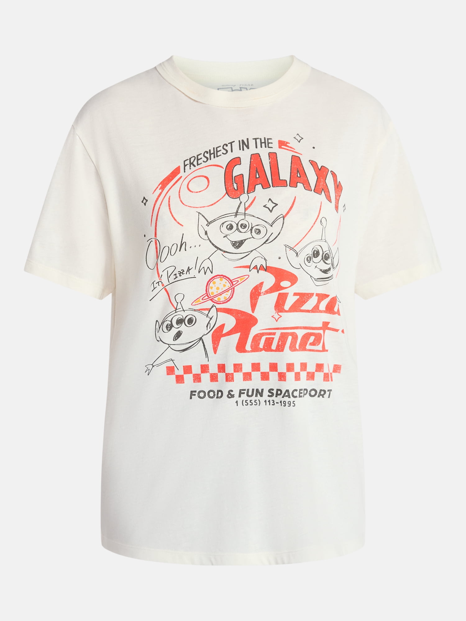 Toy Story Women's Pizza Planet Graphic Tee with Short Sleeves, Sizes XXS-XXL