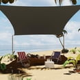 thumbnail image 1 of Memoryfield 8x10FT Rectangular Sun Shade Sail UV Protection, Breathable HDPE Outdoor Canopy for Patio Deck Garden, Grey, 1 of 8