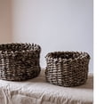 thumbnail image 6 of Natural Brown Straw Round Basket, 6 of 10