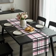 thumbnail image 2 of Pink Black Plaid Table Runner 70 Inches Long, Farmhouse Pink Black Checkered Kitchen Coffee Dining Table Decoration for Home Party Birthday Wedding Home Decor 13x70 Inches, 2 of 8