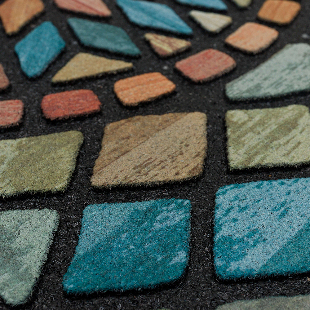 Mohawk Home Diamond Planks Outdoor Polyester Door Mat, Multi, 1' 6" X 2' 6"