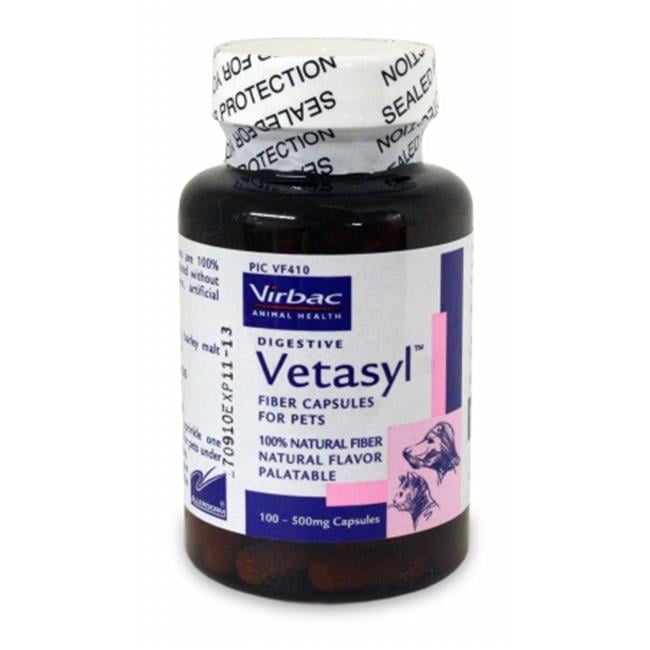 Pet Fulfillment 015VRB01100 Vetasyl&trade Fiber Supplement for Pets 500 mg x 100 Capsules