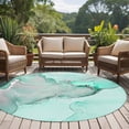 thumbnail image 5 of Aqua Marble Large Area Rugs for Bedroom Living Room, Soft Non Slip Carpet Bedside Rug, Modern Abstract Waves Silvery Farmhouse Round Floor Cover Kitchen Accent Rug 8' for Dining Room/Office, 5 of 9