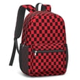 thumbnail image 2 of Red and Black Checkered Pattern 17" School Backpacks for Teens,Waterproof Oxford Fabric,S-Shape Padded Straps for School,Travel,Hiking,Camping, 2 of 6