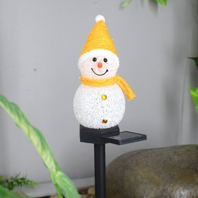 Solar Garden Light LED Christmas Lawns Snowman Plug Lights Waterproof Ground Plug Light