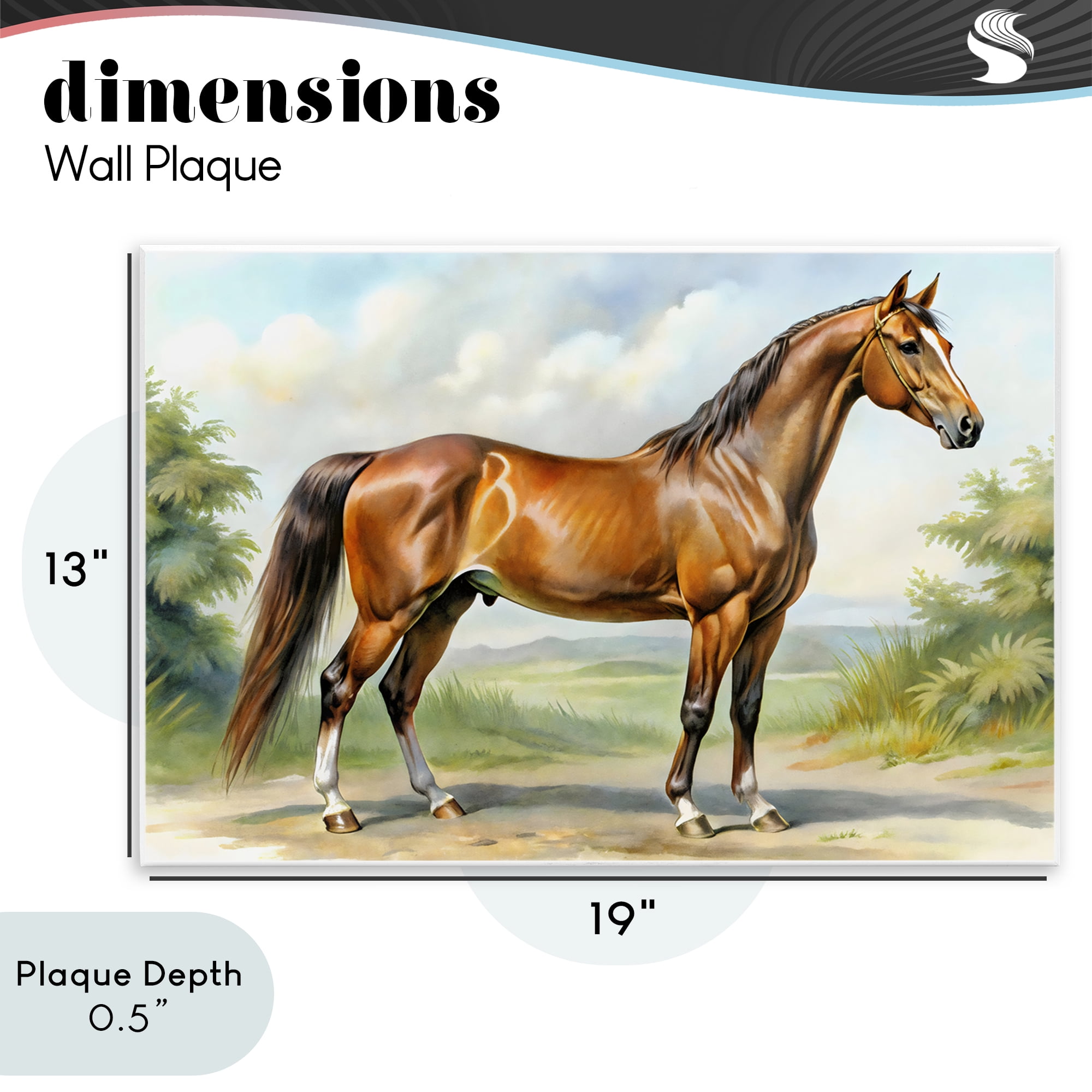 Stupell Industries Majestic Horse in Pastoral Landscape Wall Plaque Art, design by Creative Studio