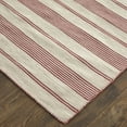 thumbnail image 4 of 4' X 6' Red And Ivory Striped Dhurrie Hand Woven Stain Resistant Area Rug, 4 of 10