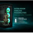 thumbnail image 2 of MONTECH TG3 Panoramic ATX Mid-Tower PC Case, Pre-Installed 360mm ARGB Unibody Fans & 1x120mm ARGB Fan, ARGB Strip, Supports 360mm Radiator, RTX 5090 GPUs & Back-Connect Motherboards, Black, 2 of 13