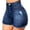 Dark Blue, variant on LYMAYTER Female Jeans Shorts Tight Stretchy Jeans Shorts Casual High Waisted Women Denim Shorts S-2XL