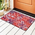 thumbnail image 2 of YFYANG 36"x24" Non-Slip Flannel Carpet Doormat, Living Room Bedroom Office Decorative Area Rugs, Indoor Red Floral Line Art Floor Mats, 2 of 7