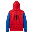 thumbnail image 4 of Halloween Sweatshirt Hero Hoodies Pullover Spider Pattern Shirts Superhero Graphic Print Tops for Halloween Celebration Blue S, 4 of 8