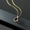thumbnail image 4 of Gem Stone King 2.58 Ct Oval Black Sapphire White Diamond 10K Yellow Gold Pendant, 4 of 5
