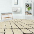 thumbnail image 2 of Moroccan Shag Rug Ivory 8x10 Geometric Tribal Design Thick Soft Carpet, 2 of 5