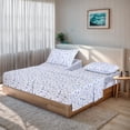 thumbnail image 5 of RUVANTI 100% Organic Cotton Sheets -Split King Sheet - 5 Piece Percale Weave Bedding, Crisp, Cooling & Breathable, Soft & Durable, 16" Deep Pocket, Hotel Quality Sábanas - Daisy Bud, 5 of 11
