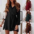thumbnail image 1 of Gspmoly Robes d'Été pour Femmes, Robe Polyvalente Décontractée à Manches Longues et Col Rond pour Femmes, Robe de Cocktail, Vente de Liquidation, 1 of 6