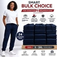 thumbnail image 2 of SOCKS'NBULK 24 Pack of Wholesale Womens Jogger Sweatpants, Bulk Comfy Fleece-Lined Joggers with Ribbed Cuffs for Charities & Homeless Shelter Donations, Color Navy, Size Medium, 2 of 7