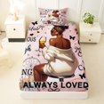 thumbnail image 3 of Castle Fairy Black Girl Twin Sheets 3pcs,Boho Dreamcatcher Gradient Marble Bedding,Pink White,1 Fitted Sheet, 1 Flat Sheet and 1 Pillowcase, 3 of 6
