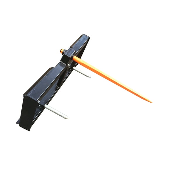 Skid Steer Attachment w/ 39" Hay Bale Spear & Stabilizer Spikes, Rated 3000 LB, Quick Attach