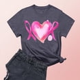 thumbnail image 2 of Nfurl Inspirational Breast Cancer Awareness Shirts for Women Pink Ribbon Graphic Tees Plus Size Short Sleeve Tshirts for Breast Cancer Survivor Gifts Dark Gray XL, 2 of 4