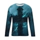 thumbnail image 5 of Blusas y camisas de manga larga con cuello redondo para hombre, blusas casuales de manga larga con cuello redondo, blusas estampadas, blusas de poliéster para hombre, 5 of 5