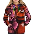 thumbnail image 2 of Lsque Five Nights At Freddy'S Pattern Casual Women's Hoodie,Hooded Sweatshirt with Kangaroo Pocket,Pullover Hoodie with Eye-catching Drawstrings-XX-Large, 2 of 8