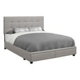 thumbnail image 1 of Monarch Specialties Bed, Queen Size, Platform, Bedroom, Frame, Upholstered, Linen Look, Wood Legs, Grey, Transitional, 1 of 4