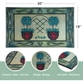 thumbnail image 3 of Door Mat, Welcome Mat 18x 30 Inch Front Door Mat Outdoors for Home Entrance Outdoors Mat for Outside Entry Way Doormat Entry Rugs, Heavy Duty Non Slip Rubber Back Low Profile, Pot Plant, 3 of 6