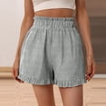thumbnail image 5 of Stephy Striped High Waisted Casual Shorts for Women's Summer New Hot Pants Versatile Wide Leg Pants, Black, M, 5 of 7