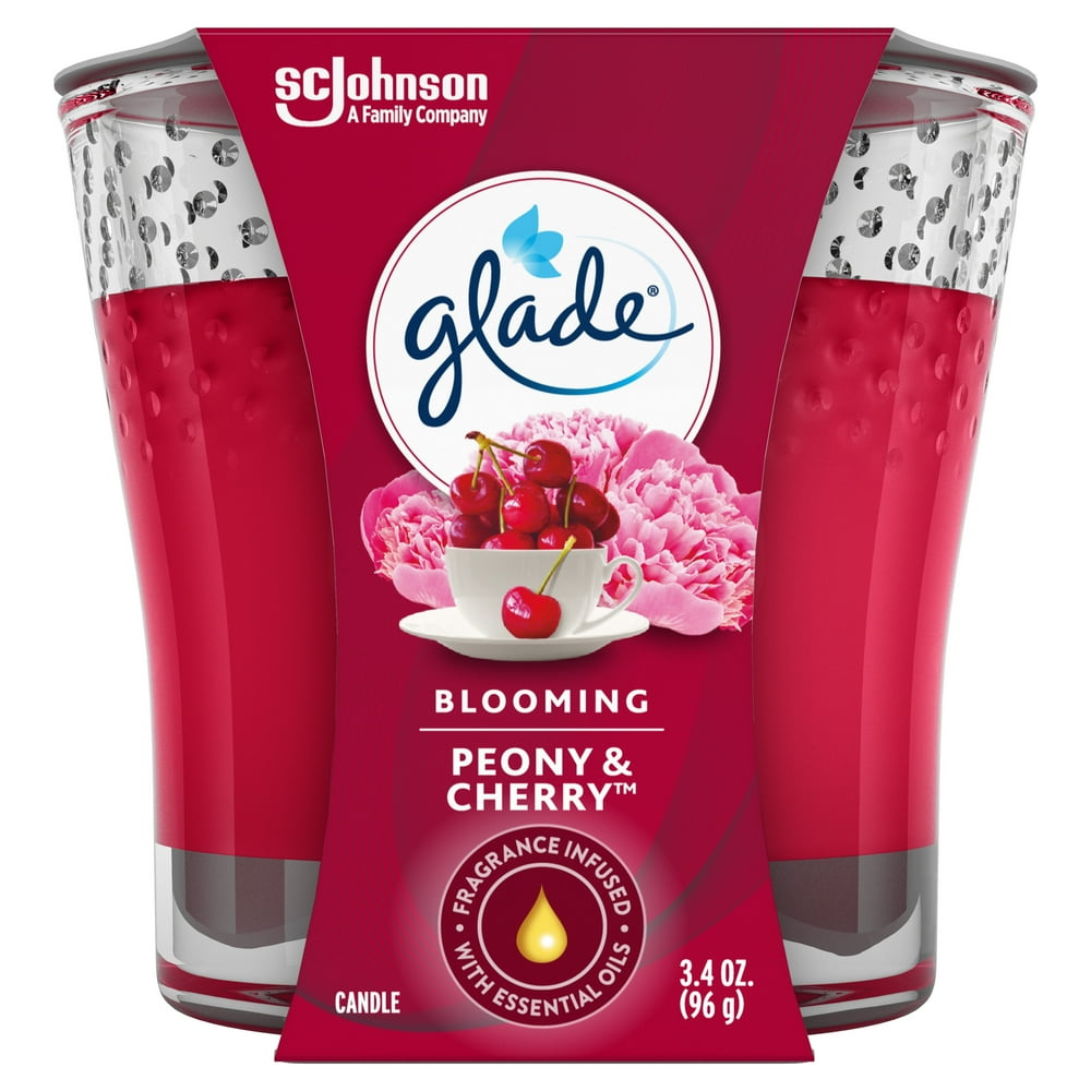 Glade Jar Candle 1 CT, Blooming Peony & Cherry, 3.4 OZ. Total, Air