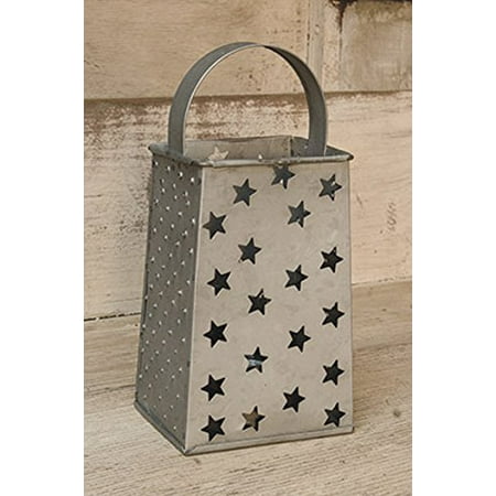 Punched Tin Star Grater Votive Candle Holder 8" - Primitive Country Rustic Tea light Holder