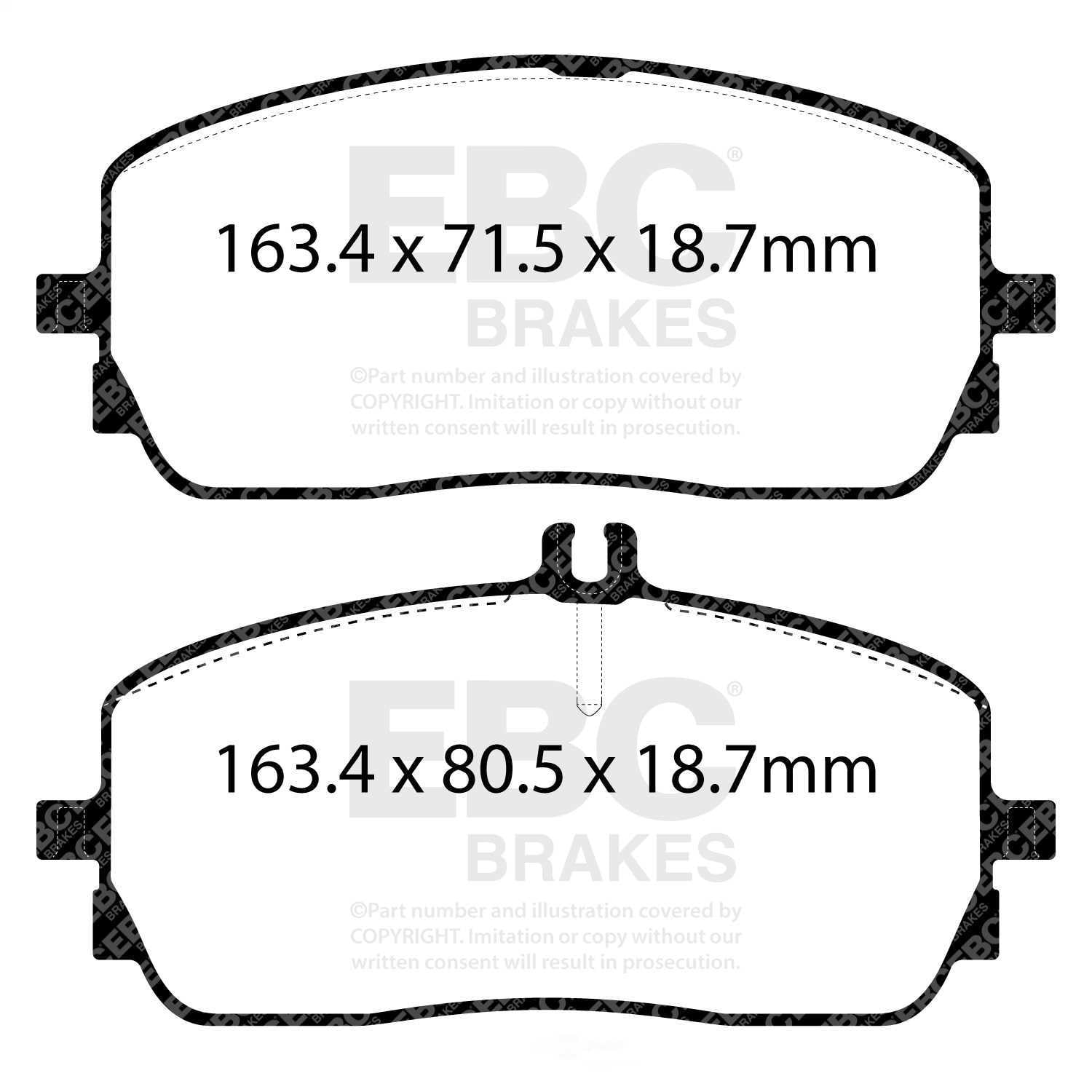 EBC Brakes DP42390R Yellowstuff Street And Track Brake Pads Fits select: 2020-2023 MERCEDES-BENZ GLE, 2020-2023 MERCEDES-BENZ GLB