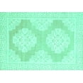 thumbnail image 1 of Ahgly Company Indoor Rectangle Oriental Turquoise Blue Traditional Area Rugs, 7' x 9', 1 of 4