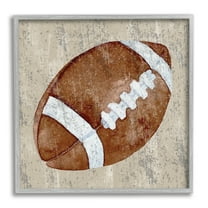 Stupell Industries Rustic Sports Football Abstract Painting Gray Framed Art Print Wall Art, 24 x 24