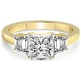 thumbnail image 3 of 5 Ct IGI Certified Princess Shape Lab Grown Diamond Engagement Ring | 14K Yellow Gold |Dianna Three Stone Side Trapezium Diamond Ring | FG-VS1-VS2 Quality Friendly Diamonds, 3 of 5
