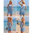 thumbnail image 5 of Ekoauer Short Overalls Women Ribbed Knit Loose Romper Sleeveless Beach Maternity Clothes with Side Pocket, 5 of 7
