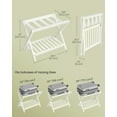 thumbnail image 2 of SONGMICS Set of 2 Solid Wood Luggage Racks, No-Assembly Folding Suitcase Stands with Storage Shelf, 150 lb Capacity Each for Guest Room Hotel, Cream White, 2 of 5