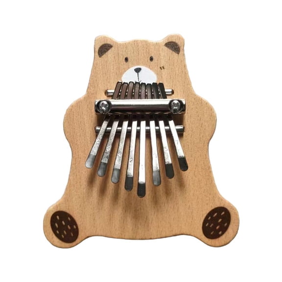 Bear Kalimba, 8 Key Mini Thumb Piano for Beginners, Portable Finger Piano with Acacia Wood Resonance Box, Cute Musical Instrument Gift for Kids & Adults, Travel & Home Decor