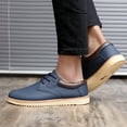 thumbnail image 5 of Men'S High Quality Slip-Resistant Low-Top Casual Shoes - Korean Style Synthetic Cover Upper, Non-Slip Rubber Sole, Breathable Round Toe & Cushioned Insole - Navy & Brown Chef & Everyday Sneakers, 5 of 6