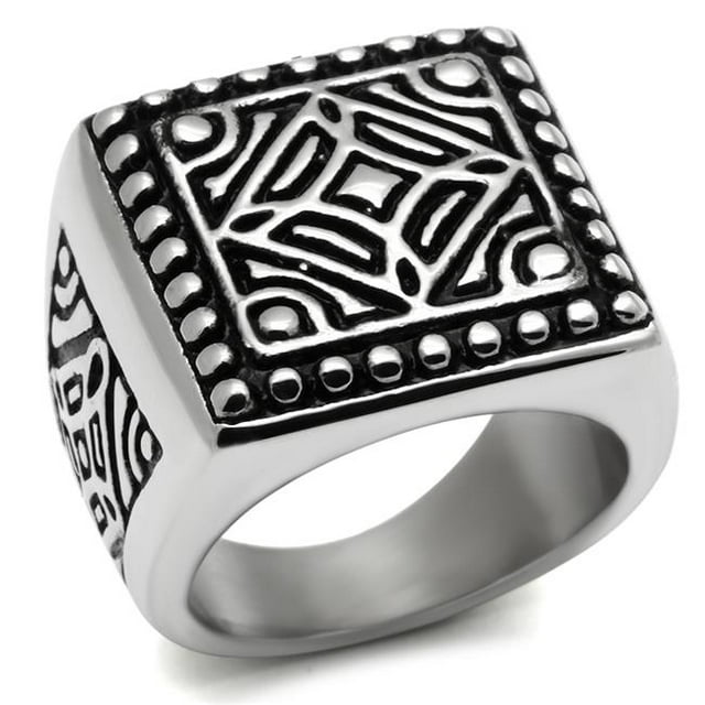 Bague en Acier Inoxydable Poli pour Homme Sans Stone in No Stone - Taille 8