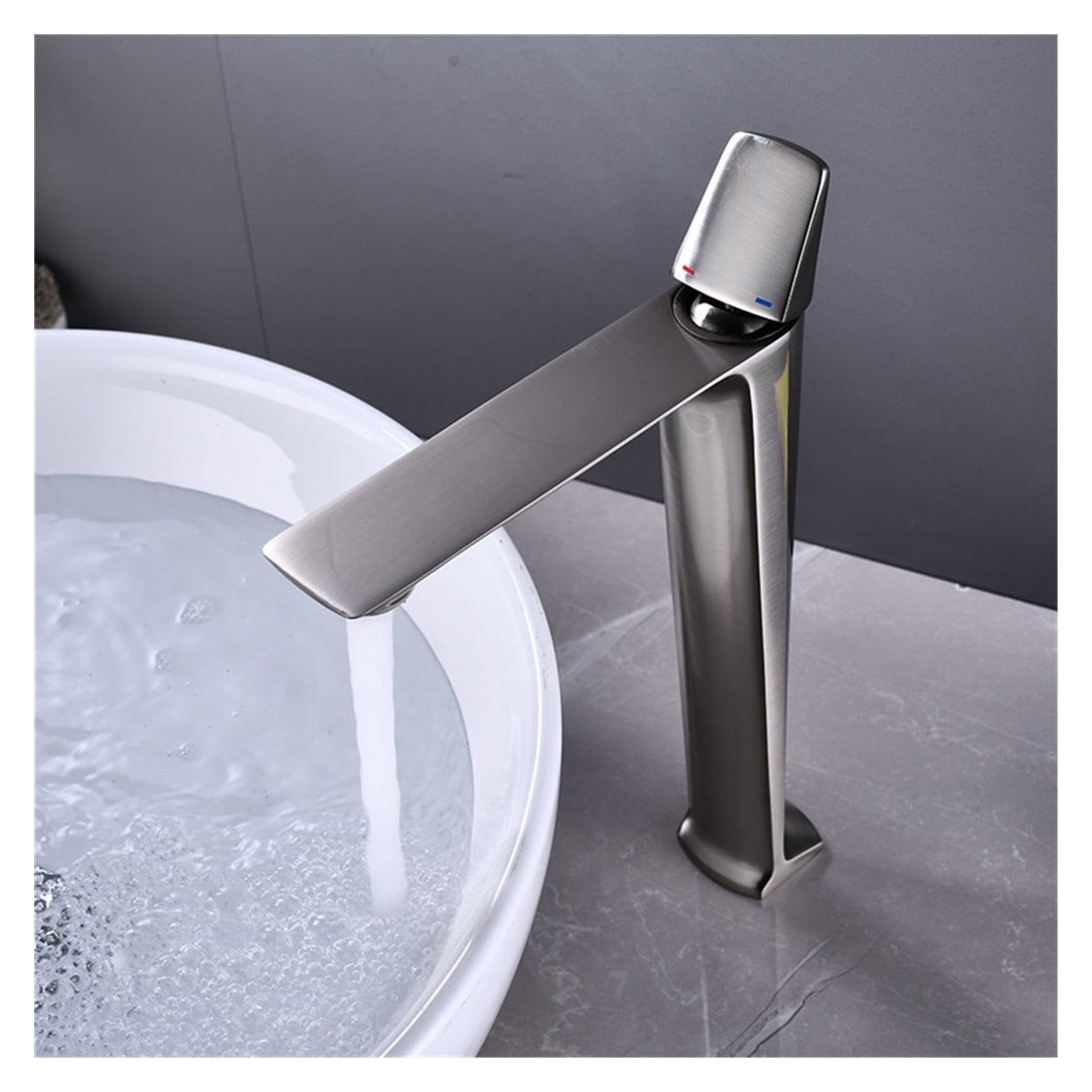 Basin Faucets Black Brass Faucet Hot and Cold Bathroom Sink Faucet Deck Mounted Toilet Nickel/Grey Color Mixer Water Tap