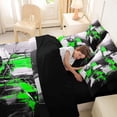 thumbnail image 5 of Homewish Green Modern Abstract 7-Piece Twin Bedding,Aesthetic Artwork Bedding Comforter Set,Black Reversible, 5 of 8