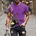 thumbnail image 4 of Charella Carnival T-shirts for Men Mardi Gras Decorations Short Sleeve Crewneck Tops 2024 Men Clothing Casual Fashion,Purple,M, 4 of 5