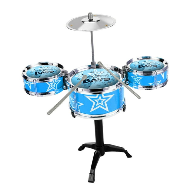 Ensemble de Pile Portable Percussion Éveil Musical Éducatif Précoce Mini Ensemble de Pile Bleu